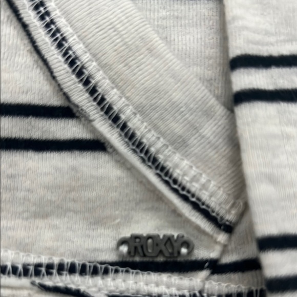 Roxy Striped Gray Hoodie small - Picture 4 of 5
